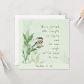 詩編31:25彼女は強さの聖なる書物、 経典で服を着ている カード (正面/裏面インサイチュ)