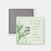 詩編31:25彼女は強さの聖なる書物、 経典で服を着ている マグネット (正面/裏面)