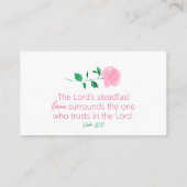 詩編32:10バレンタインピンクフローラ聖なる書物、 経典カード エンクロージャーカード (裏面)