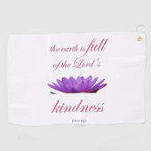 詩編33パープルロータスの優しさ ゴルフタオル (横)