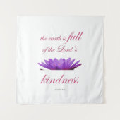 詩編33パープルロータスの優しさ タペストリー (正面)