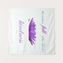 詩編33パープルロータスの優しさ タペストリー