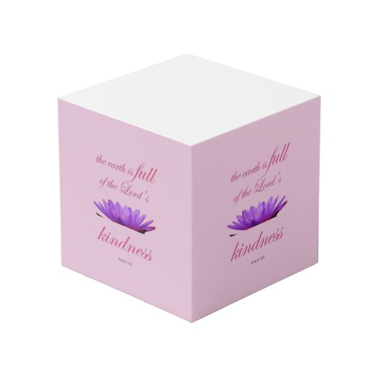 詩編33パープルロータスの優しさ フォトキューブ (正面アングル)