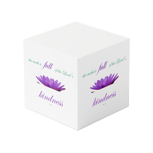 詩編33パープルロータスの優しさ フォトキューブ (正面アングル)