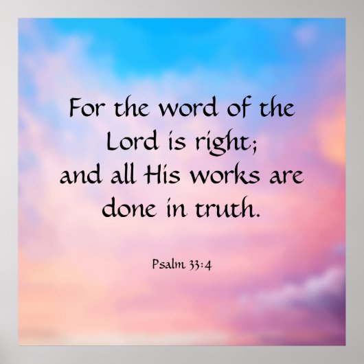 詩編33:4 ポスター (正面)