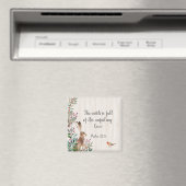 詩編33:5うさぎ、鳥、葉 マグネット (インサイチュ (食洗機))