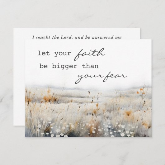 詩編34バイブル感動的引用文クリスチャンカード (正面/裏面)