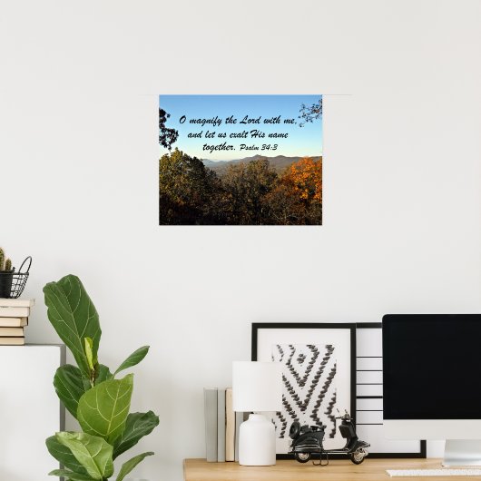 詩編34:3 ポスター (ホームオフィス)