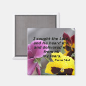 詩編34:4 マグネット (正面/裏面)