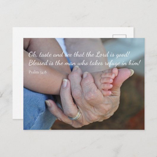 詩編34:8ベビーおばあちゃんのラップポストカード ポストカード (正面/裏面)