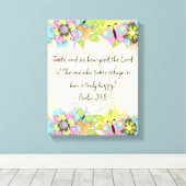 詩編34: 8 |バイブルやる気を起こさせる引用文Verse キャンバスプリント (インサイチュ (ウッドフロア))