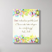 詩編34: 8 |バイブルやる気を起こさせる引用文Verse キャンバスプリント (正面)