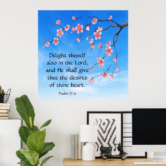 詩編37:4 ポスター (ホームオフィス)