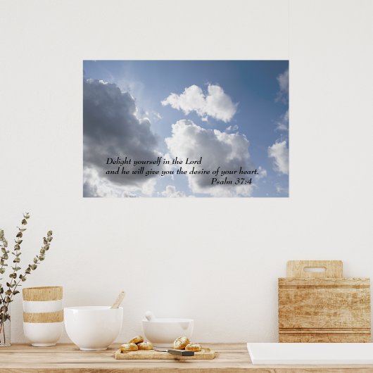 詩編37:4 ポスター (キッチン)