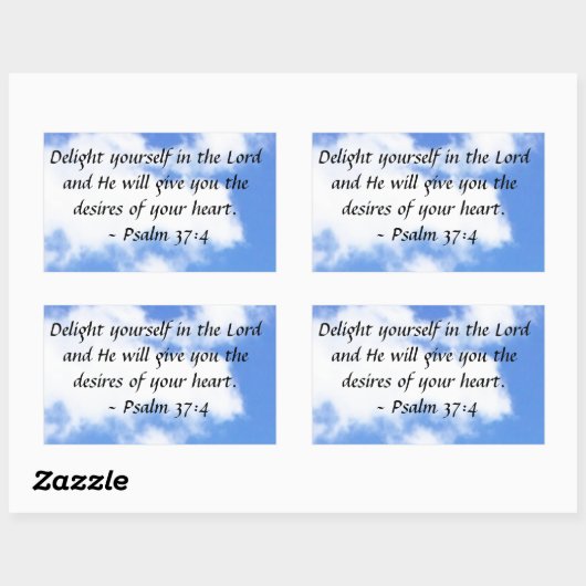 詩編37:4 長方形シール (シート)