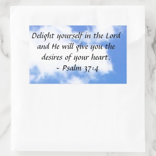 詩編37:4 長方形シール (バッグ)