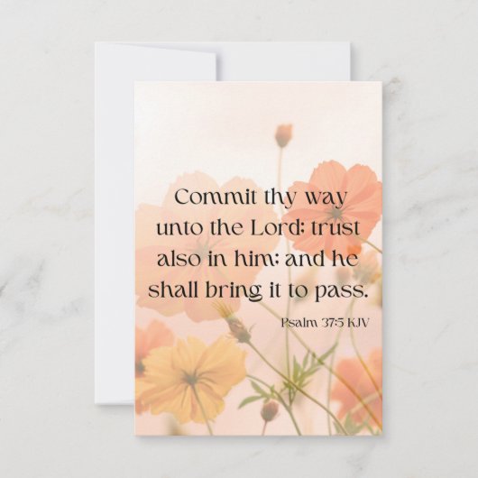 詩編37:5 KJV聖書聖なる書物、 経典Pic Greeting カード (正面)