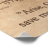 詩編3 : 7英語とヘブライ語 ポスター (角)