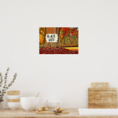 詩編46:10まだ知っている、秋の木 ポスター (キッチン)