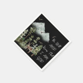 詩編46:10聖句ウォーターカラーウッドランド スタンダードカクテルナプキン (角)