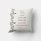 詩編46:10赤いバラの蕾の枕 クッション (裏面)