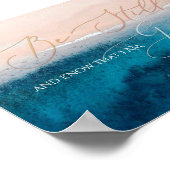 詩編46 10、まだ空中ビーチ、深いブルーシー ポスター (角)