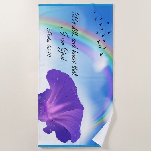 詩編46:10 ビーチタオル (正面)