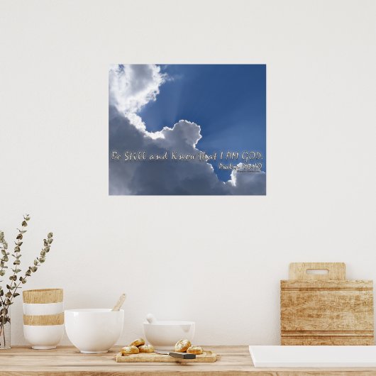 詩編46:10 ポスター (キッチン)