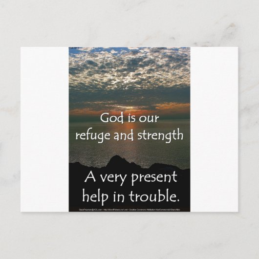 詩編46:1 – ミシガン湖の上の美しい日の出 ポストカード (正面)