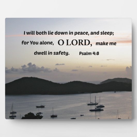 詩編4:8私は二人とも安らかに横たわる….. フォトプラーク (正面)