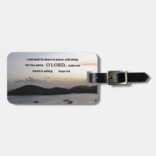 詩編4:8私は二人とも安らかに横たわる….. ラゲッジタグ (正面横)