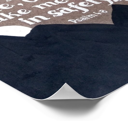 詩編4:8 – アートと手書きの文字を段ボールに ポスター (角)