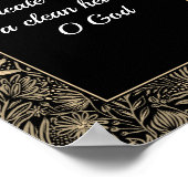 詩編51カスタムフローラ淡い色の金ゴールドブラックバスルーム ポスター (角)