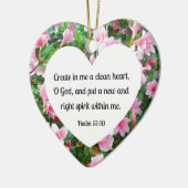 詩編51:10私にクリーンなハートを作成… セラミックオーナメント (左)