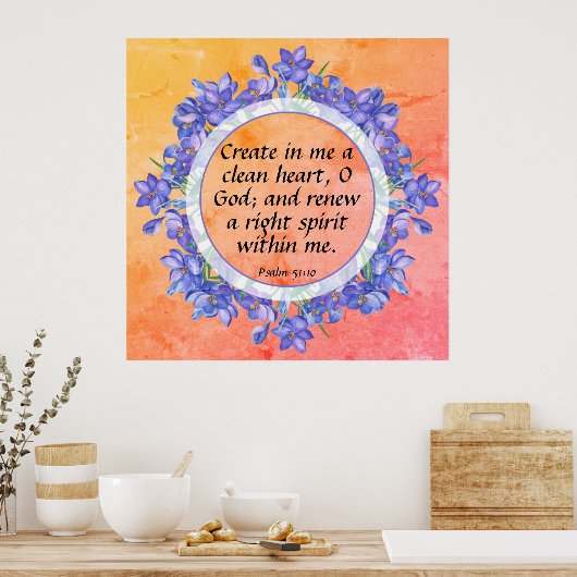 詩編51:10 ポスター (キッチン)