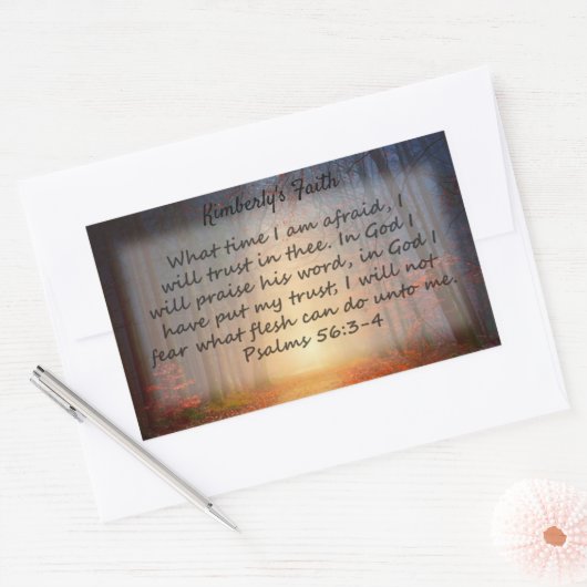 詩編56: 3-4 長方形シール (封筒)