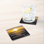 詩編5:3朝の私の声が聞こえる スクエアペーパーコースター (インサイチュ)