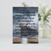 詩編61:1-3 KJVバイブル聖句フラットグリーティングカード カード (スタンド正面)