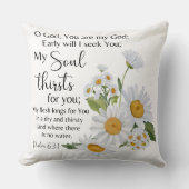 詩編63:1聖書聖なる書物、 経典カモミール花 クッション (正面)