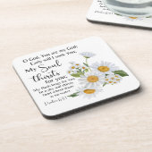 詩編63:1聖書聖なる書物、 経典カモミール花 コースター (左側)