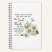 詩編63:1聖書聖なる書物、 経典カモミール花 ノートブック (正面)