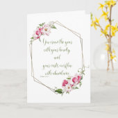 詩編6511ピンクマグノリア聖句あいさつ カード (黄色い花)