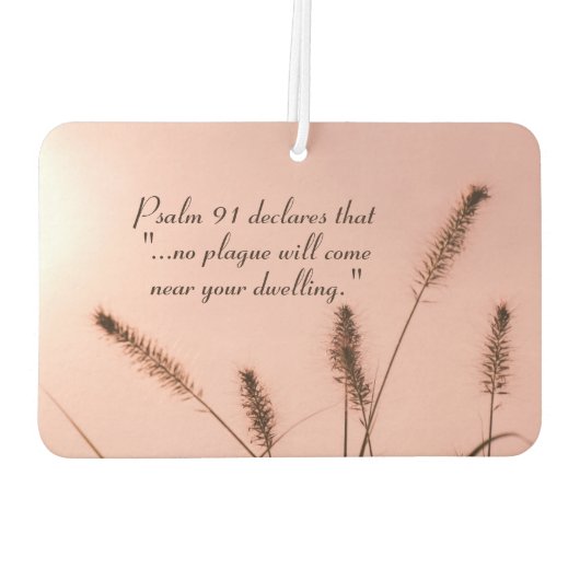 詩編91あなたの家の近くに来ペストは起こらない カーエアーフレッシュナー (裏面)