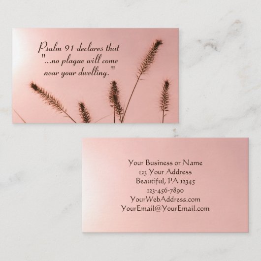 詩編91あなたの家の近くに来ペストは起こらない 名刺 (正面/裏面)