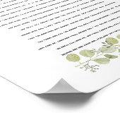 詩編91オリーブグリーンユーカリ葉バイブルアート ポスター (角)