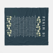 詩編91グリーンユーカリ葉聖なる書物、 経典節 フリースブランケット (正面(横))