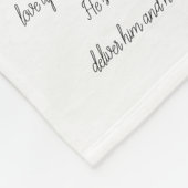 詩編91バイブルアートソフト緑葉のクリスチアン フリースブランケット (角)