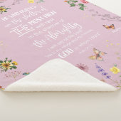 詩編91バイブル聖句ワイルドフラワーシャーパブランケット シェルパブランケット (3/4)