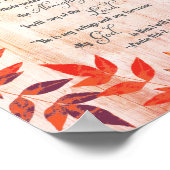 詩編91バイブル・バース聖なる書物、 経典紅葉 ポスター (角)