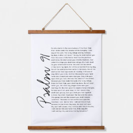 詩編91フォント聖書聖書木巻物 吊り下げ型タペストリー